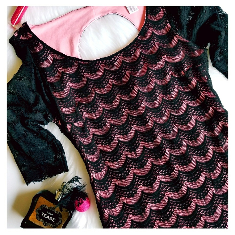 •HP• Candie's Black Lace Bodycon Dress - Picture 3 of 6